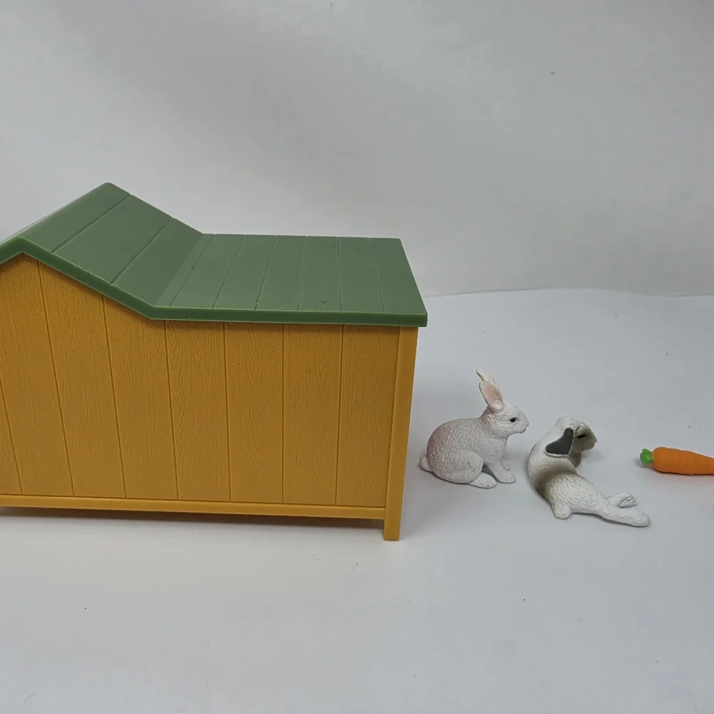 Terra by Battat Rabbit Hutch 2 Rabbits Includes 2 Carrots